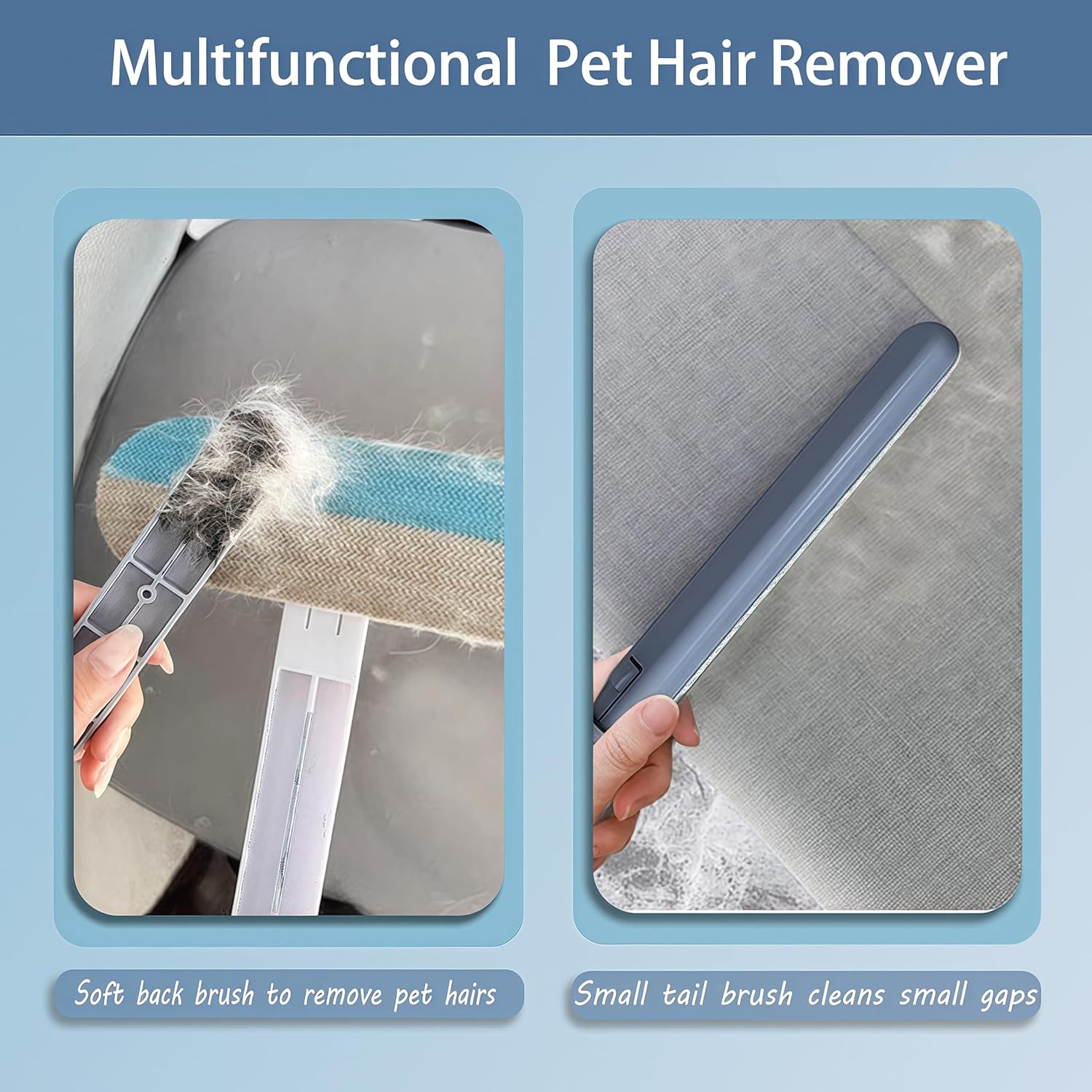 Hair Cleaning Removal Brush with Extra Long Handle for Furniture