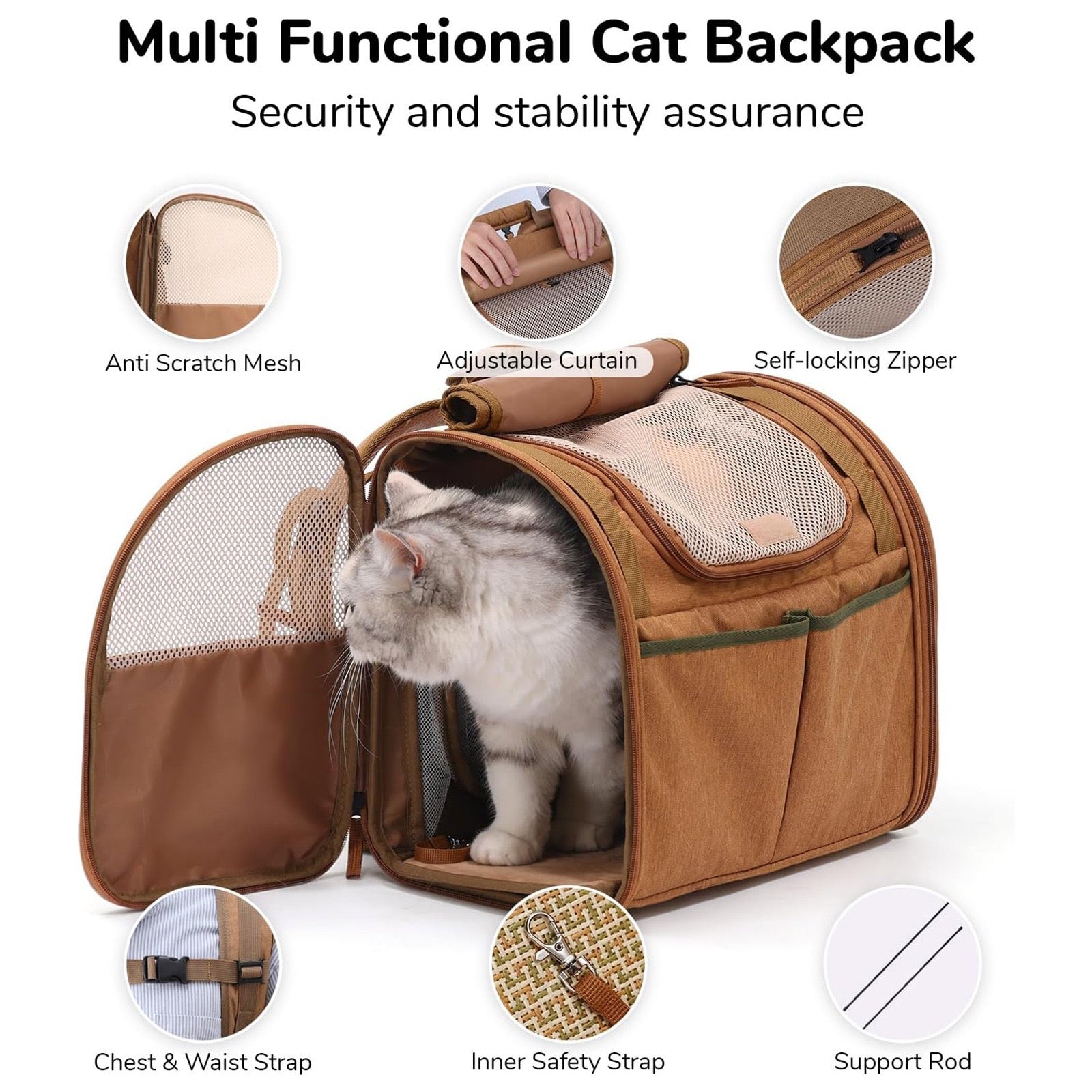Backpack type expansion cat bag, large space out cat bag