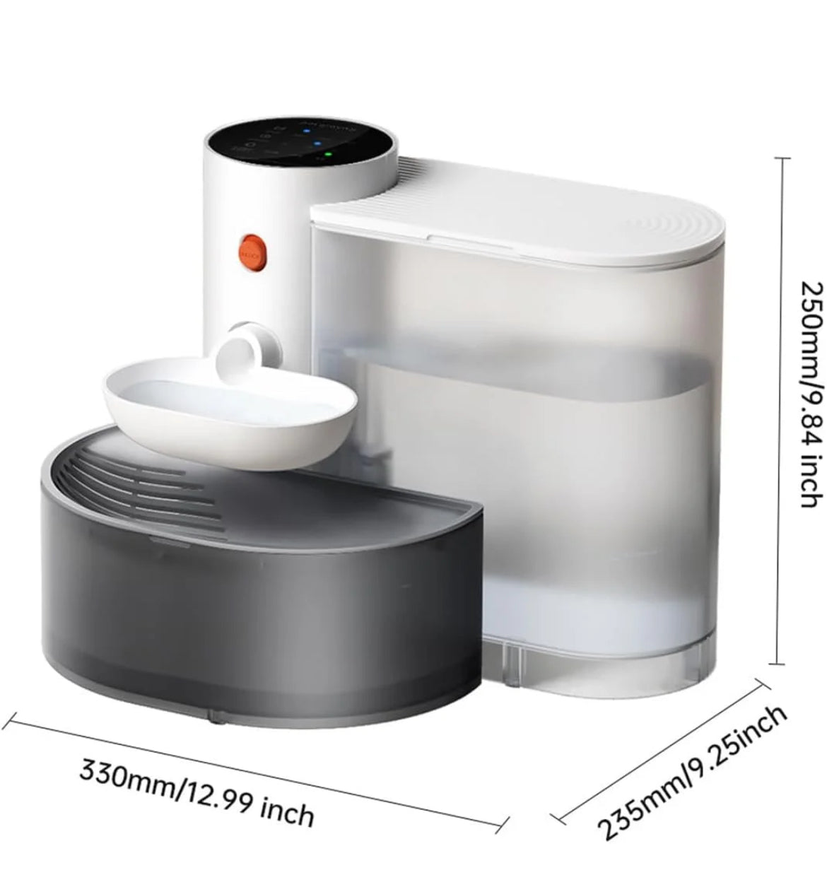 Filter free Cat Water Fountain,Wireless Pet Fountain Battery Operated,3L
