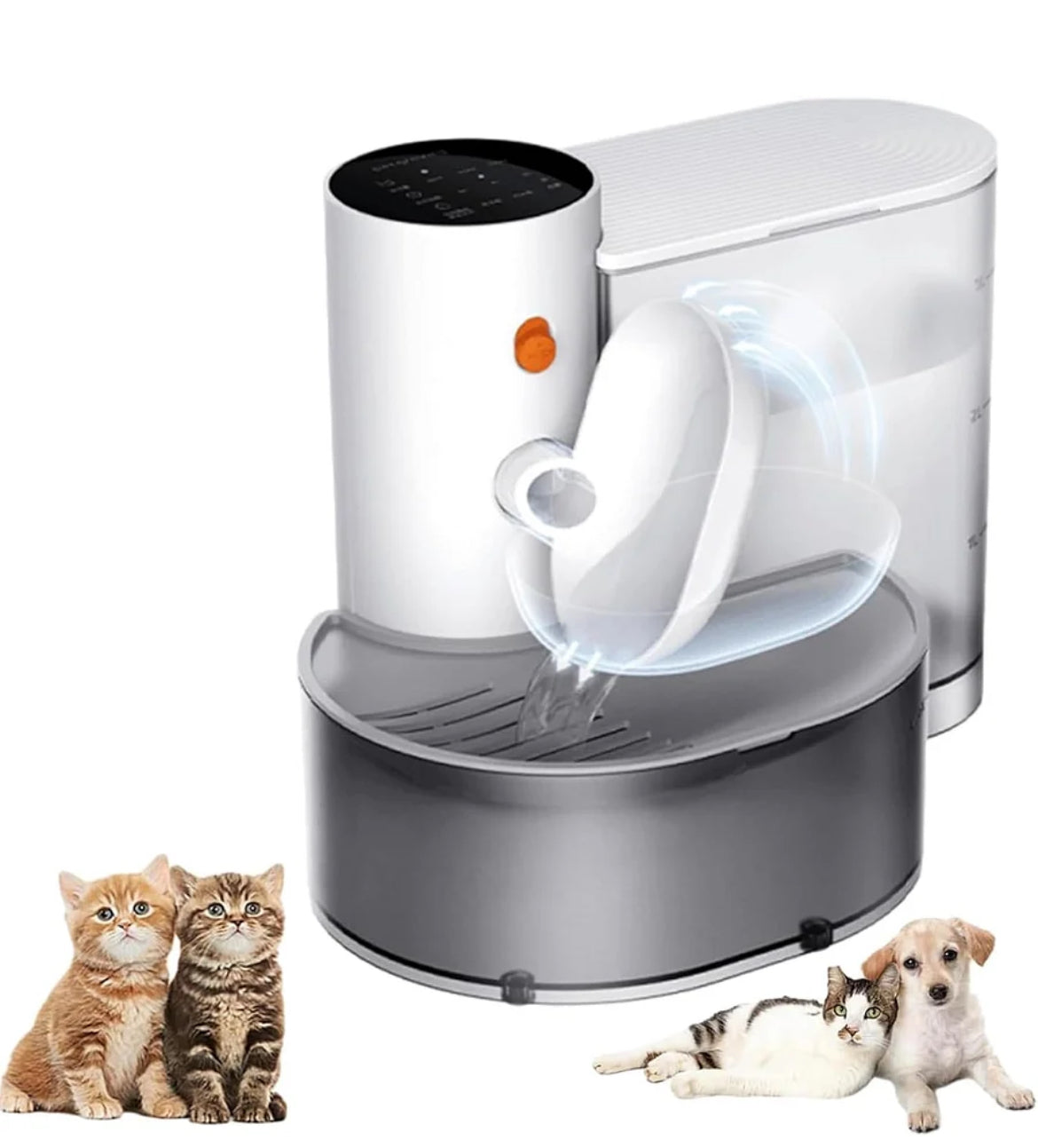 Filter free Cat Water Fountain,Wireless Pet Fountain Battery Operated,