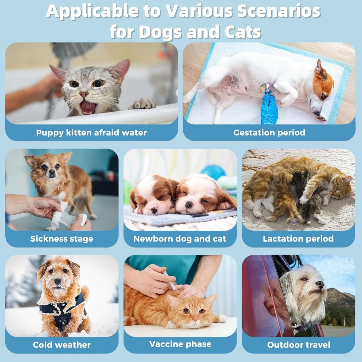 Pet bathing gloves, 3-piece set