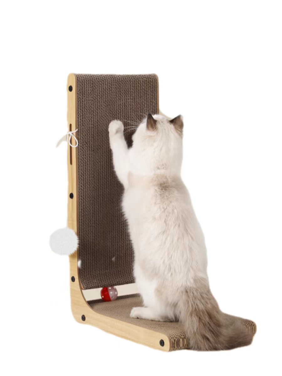 L-shaped standing cat scratcher