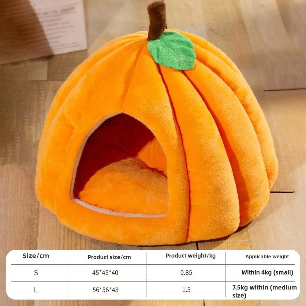 Deep Sleep - Wrapped Pumpkin Cat bed Halloween theme